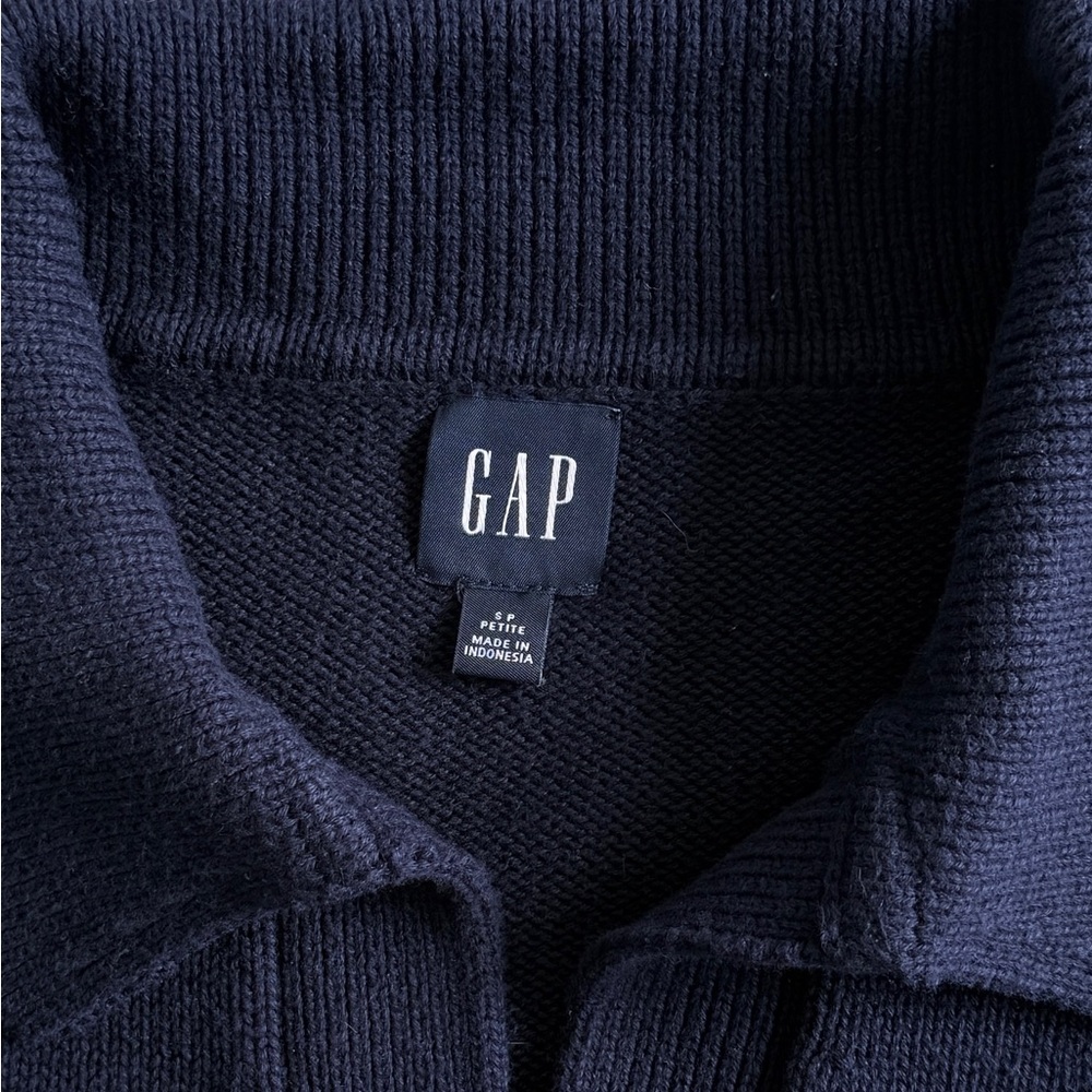 Navy and White Striped Women's Sweater - Picture 7 of 7